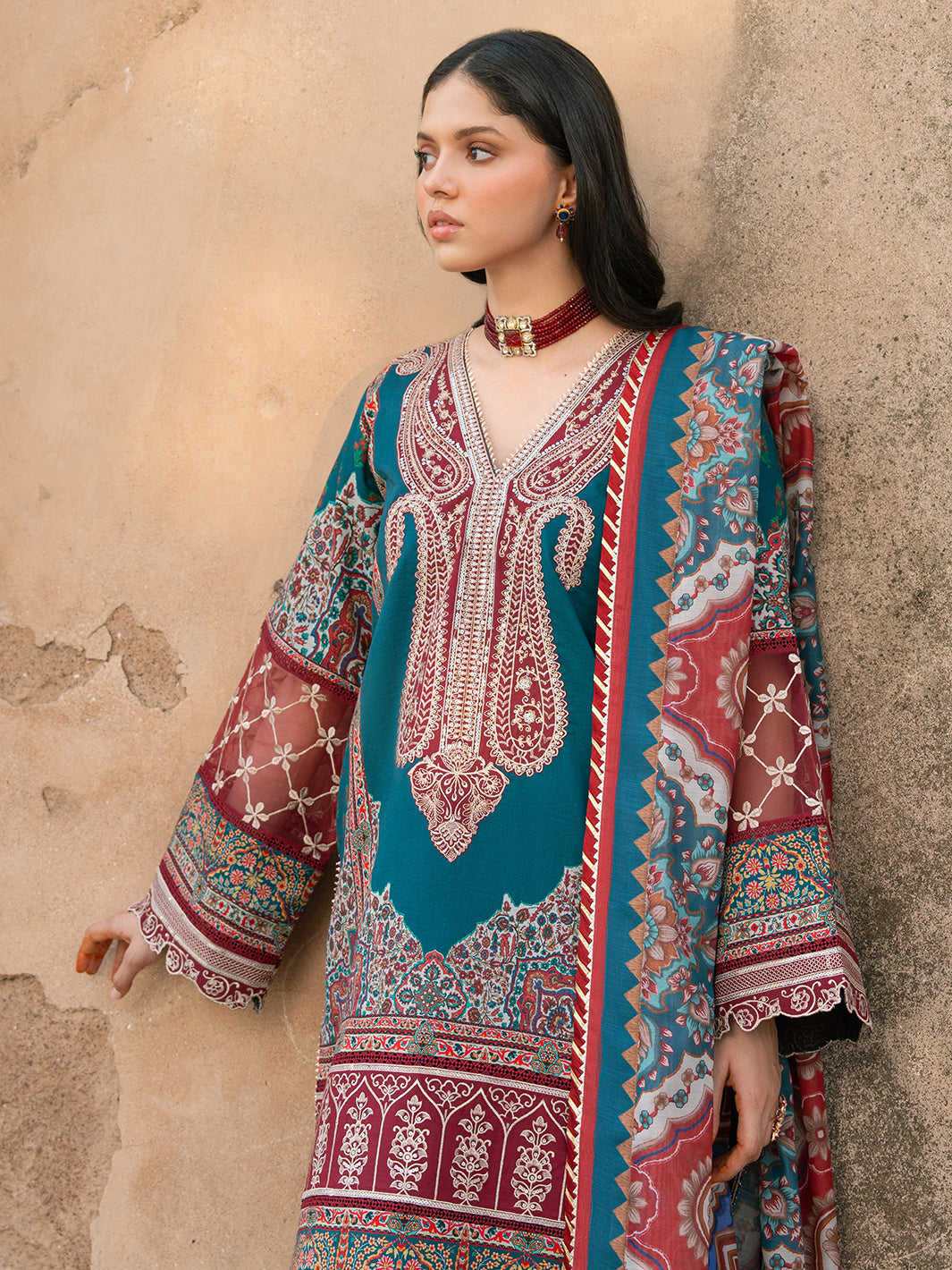 Bin Ilyas | Naqsh Naaz Luxury Lawn 25 | 2083 - B by Bin Ilyas - Designer Dress - Type: Ladies Clothes - Available at Libayah - 100% Original