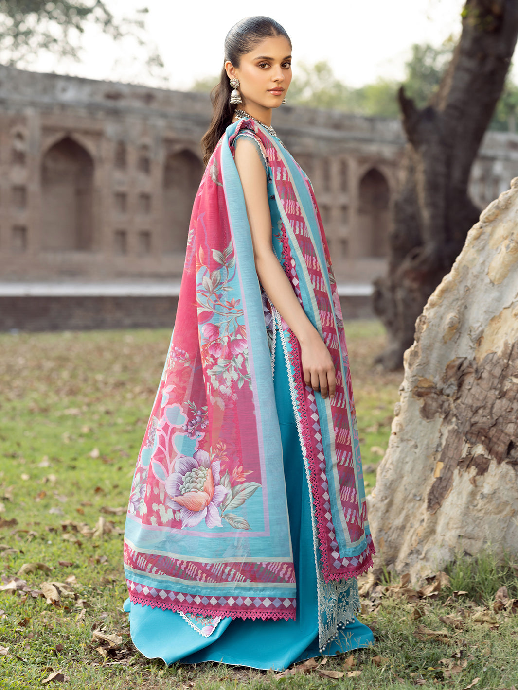 Bin Ilyas | Naqsh Naaz Luxury Lawn 25 | 2085 - B by Bin Ilyas - Designer Dress - Type: Ladies Clothes - Available at Libayah - 100% Original