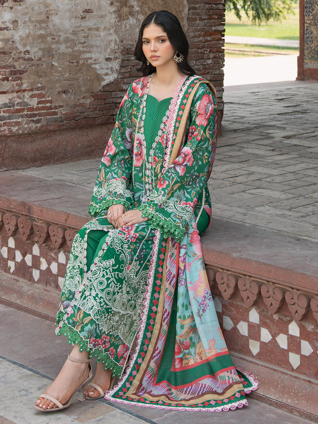 Bin Ilyas | Naqsh Naaz Luxury Lawn 25 | 2085 - D by Bin Ilyas - Designer Dress - Type: Ladies Clothes - Available at Libayah - 100% Original