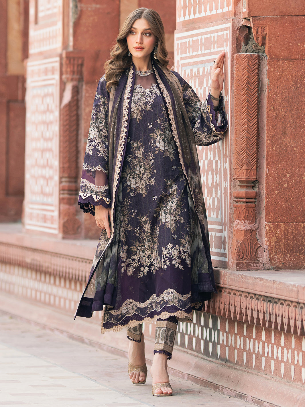 Bin Ilyas | Naqsh Naaz Luxury Lawn 25 | 2087 - B by Bin Ilyas - Designer Dress - Type: Ladies Clothes - Available at Libayah - 100% Original