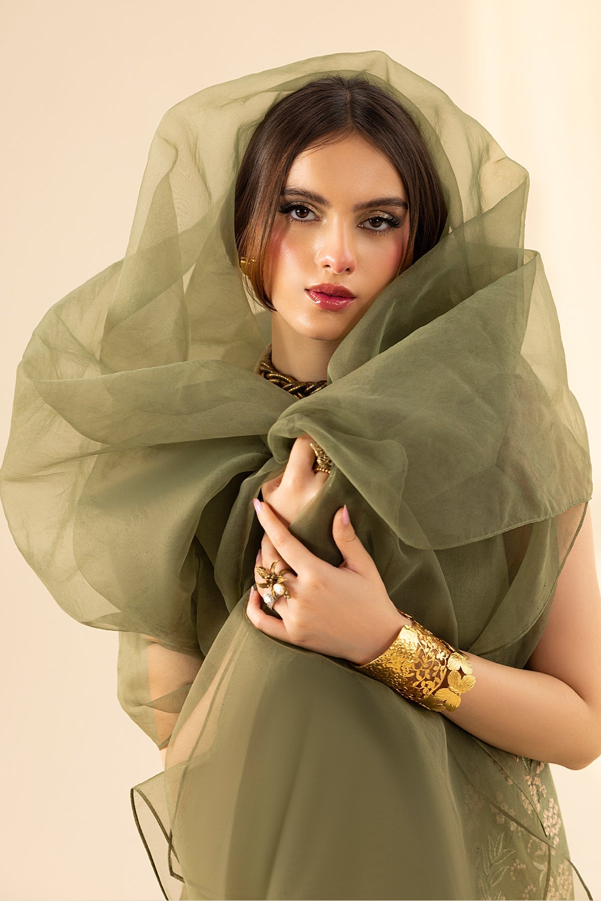 Erum Khan | Lillia Summer Edit | Olive Bloom by Erum Khan - Designer Dress - Type: Ladies Clothes - Available at Libayah - 100% Original