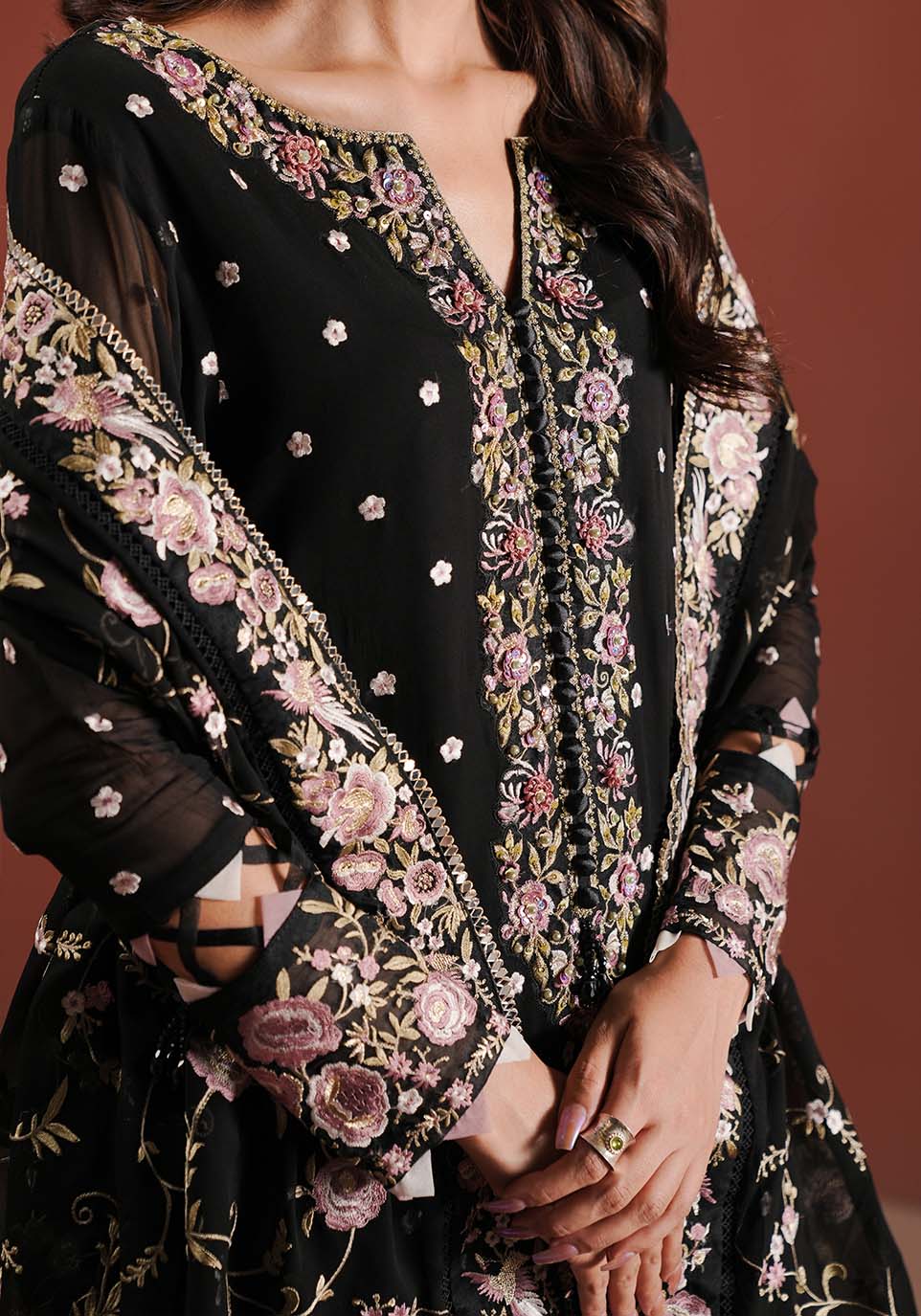 Zarqash | Lakhnawi Festive Chiffon 24 |  ZQL 003A SAHAR by Zarqash - Designer Dress - Type: Ladies Clothes - Available at Libayah - 100% Original