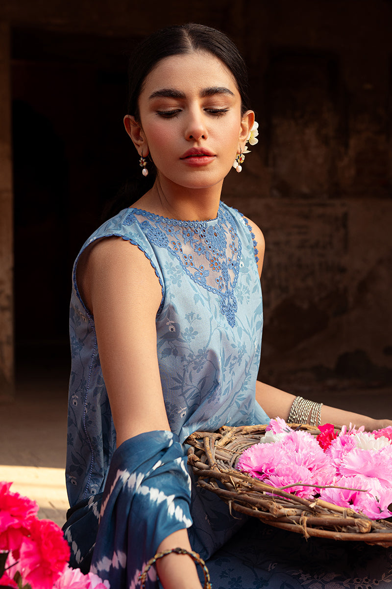 Cross Stitch | Premium Lawn 24 | BLUE SAND by Cross Stitch - Designer Dress - Type: Ladies Clothes - Available at Libayah - 100% Original