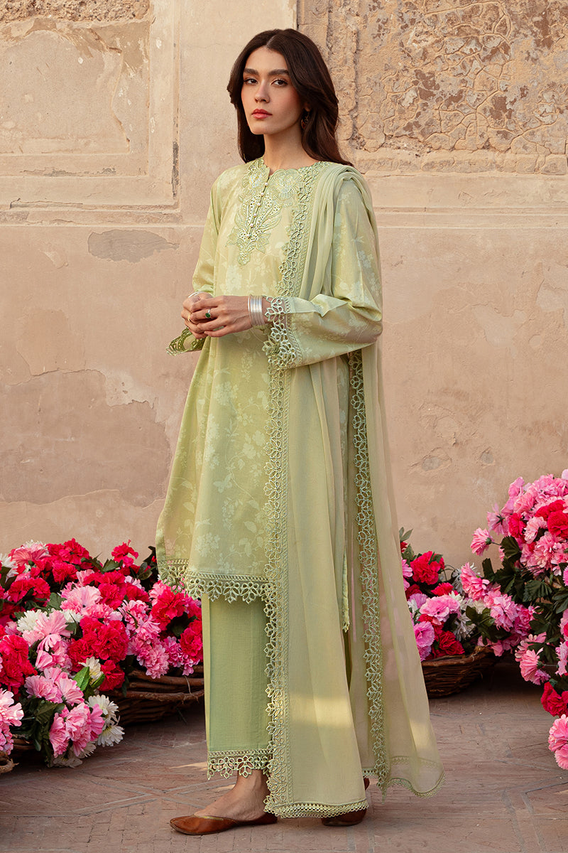 Cross Stitch | Premium Lawn 24 | MISTED GREEN by Cross Stitch - Designer Dress - Type: Ladies Clothes - Available at Libayah - 100% Original