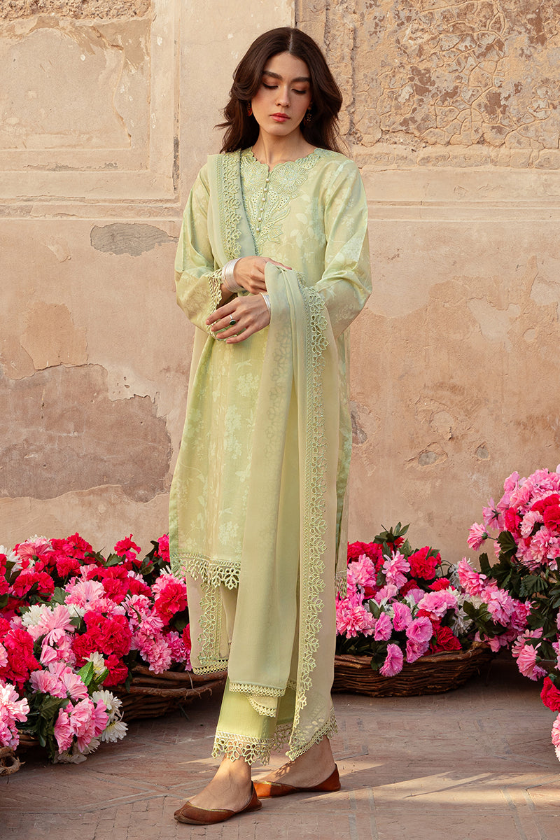 Cross Stitch | Premium Lawn 24 | MISTED GREEN by Cross Stitch - Designer Dress - Type: Ladies Clothes - Available at Libayah - 100% Original