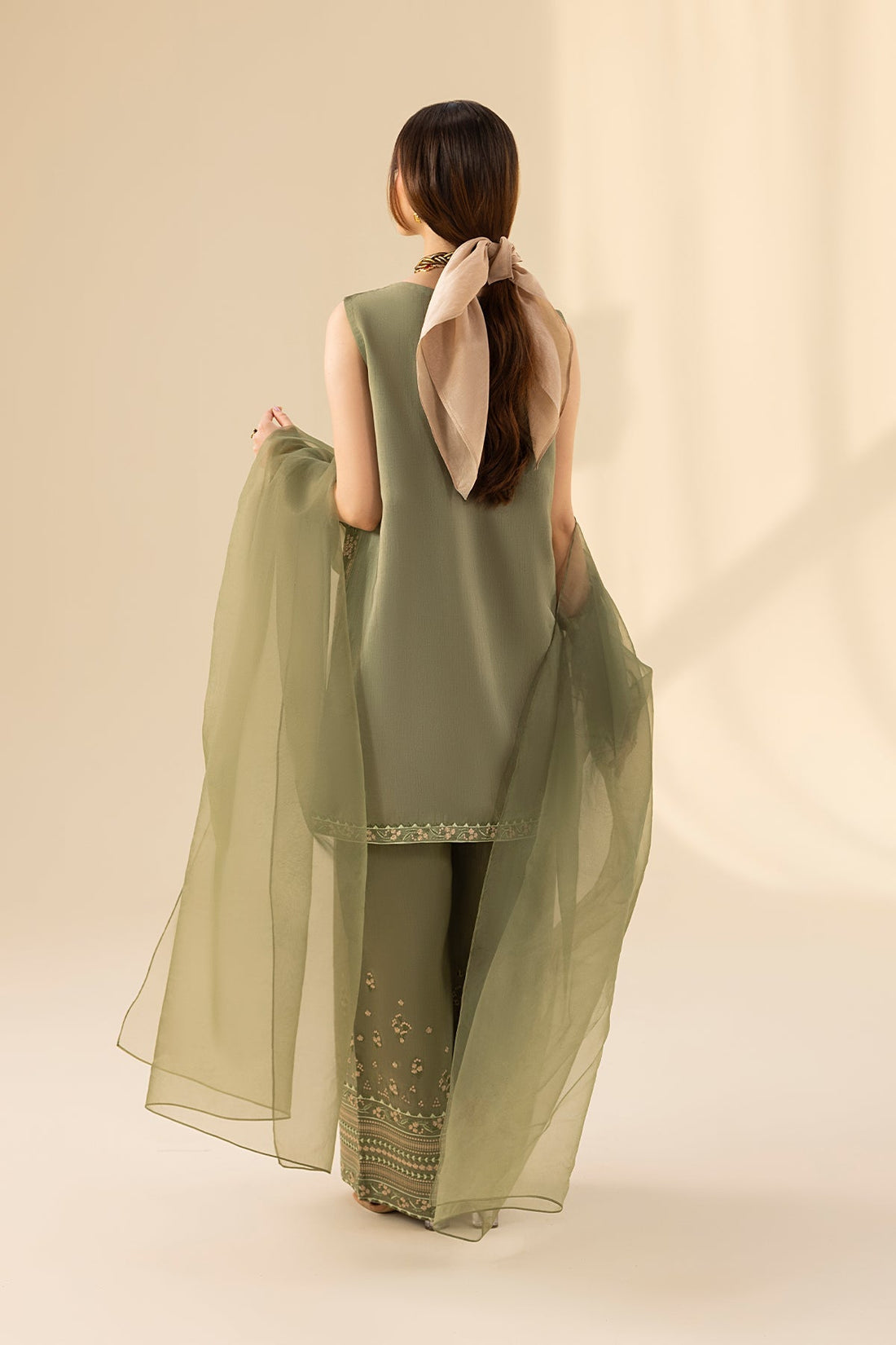Erum Khan | Lillia Summer Edit | Olive Bloom by Erum Khan - Designer Dress - Type: Ladies Clothes - Available at Libayah - 100% Original
