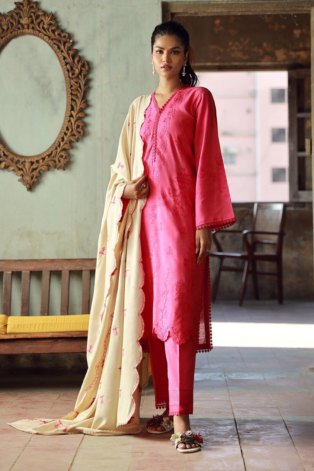 Sahar | Winter Collection | Fusia Frost by Sahar - Designer Dress - Type: Ladies Clothes - Available at Libayah - 100% Original
