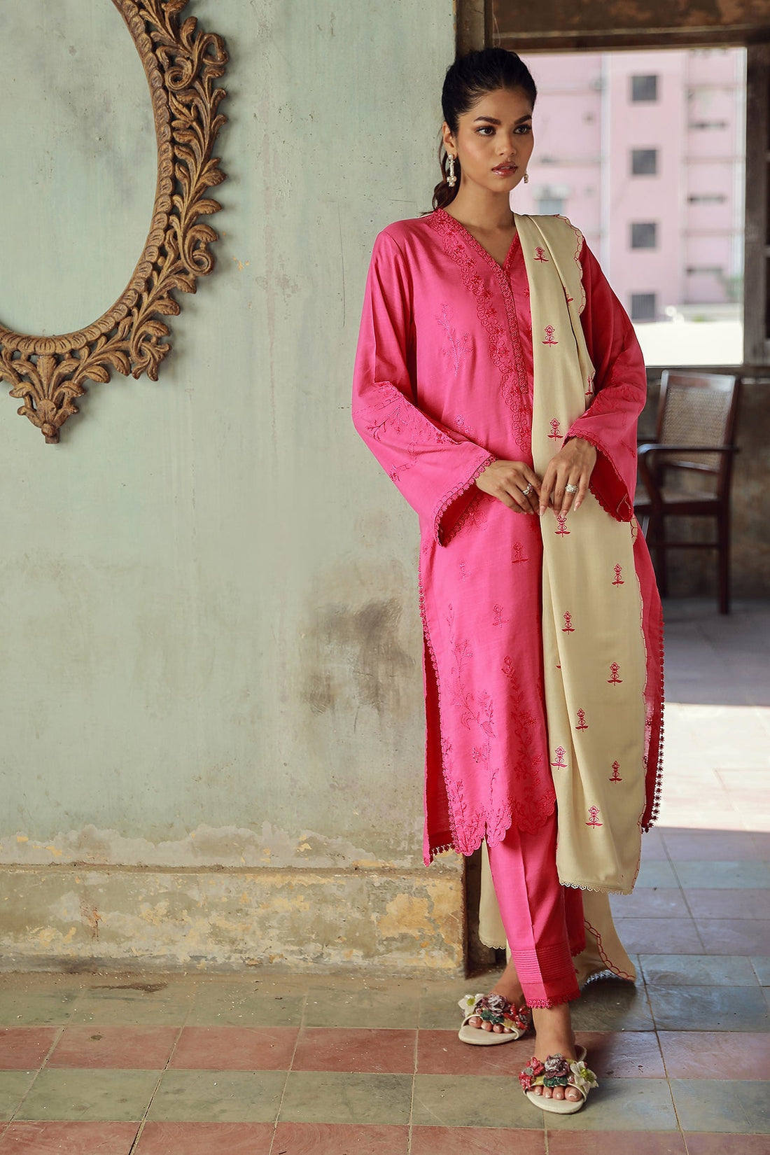 Sahar | Winter Collection | Fusia Frost by Sahar - Designer Dress - Type: Ladies Clothes - Available at Libayah - 100% Original