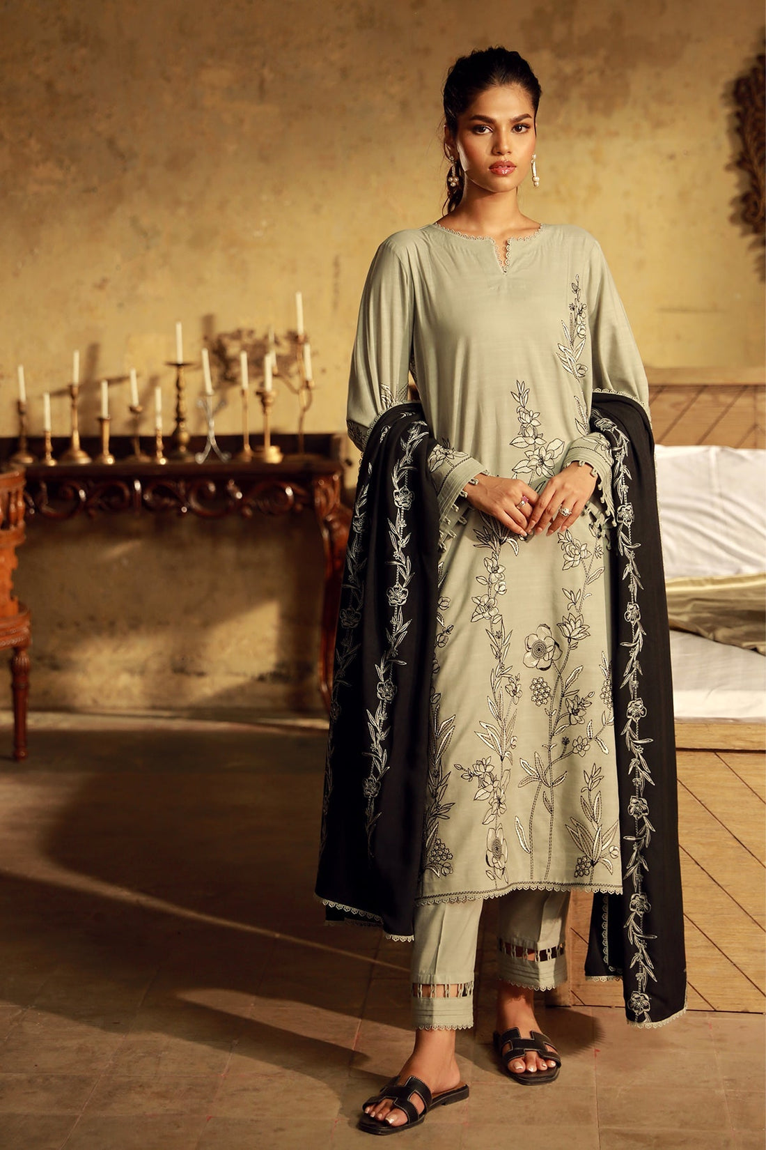 Sahar | Winter Collection | Botanic Elegance by Sahar - Designer Dress - Type: Ladies Clothes - Available at Libayah - 100% Original
