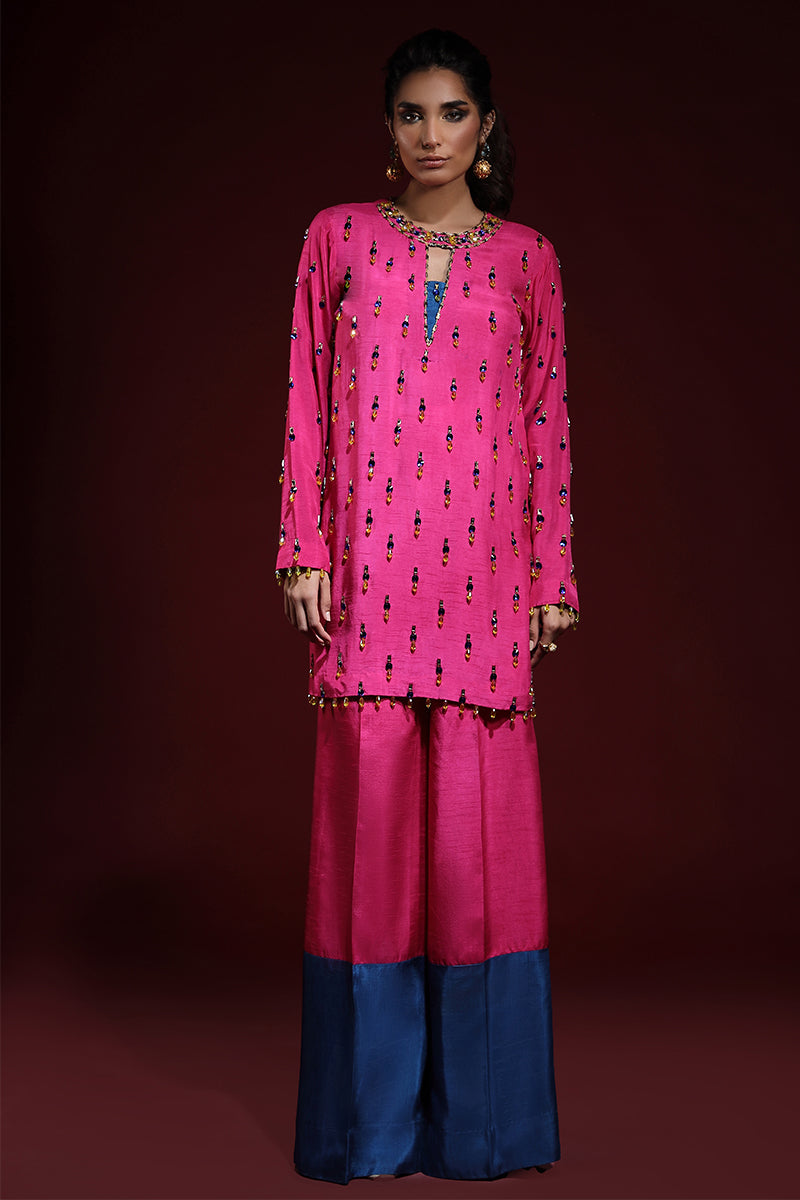 Wardha Saleem | Luxury Pret Fusion Wear | LUXURA (HOT PINK) CORD-SET (2PC) by Wardha Saleem - Designer Dress - Type: Ladies Clothes - Available at Libayah - 100% Original