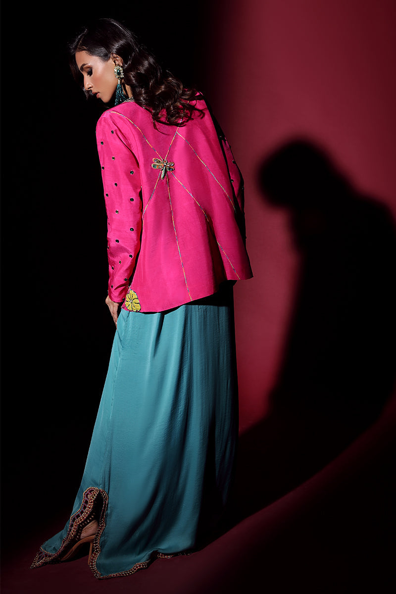 Wardha Saleem | Luxury Pret Fusion Wear | IVY JACKET WITH DRAPE (2PC) by Wardha Saleem - Designer Dress - Type: Ladies Clothes - Available at Libayah - 100% Original