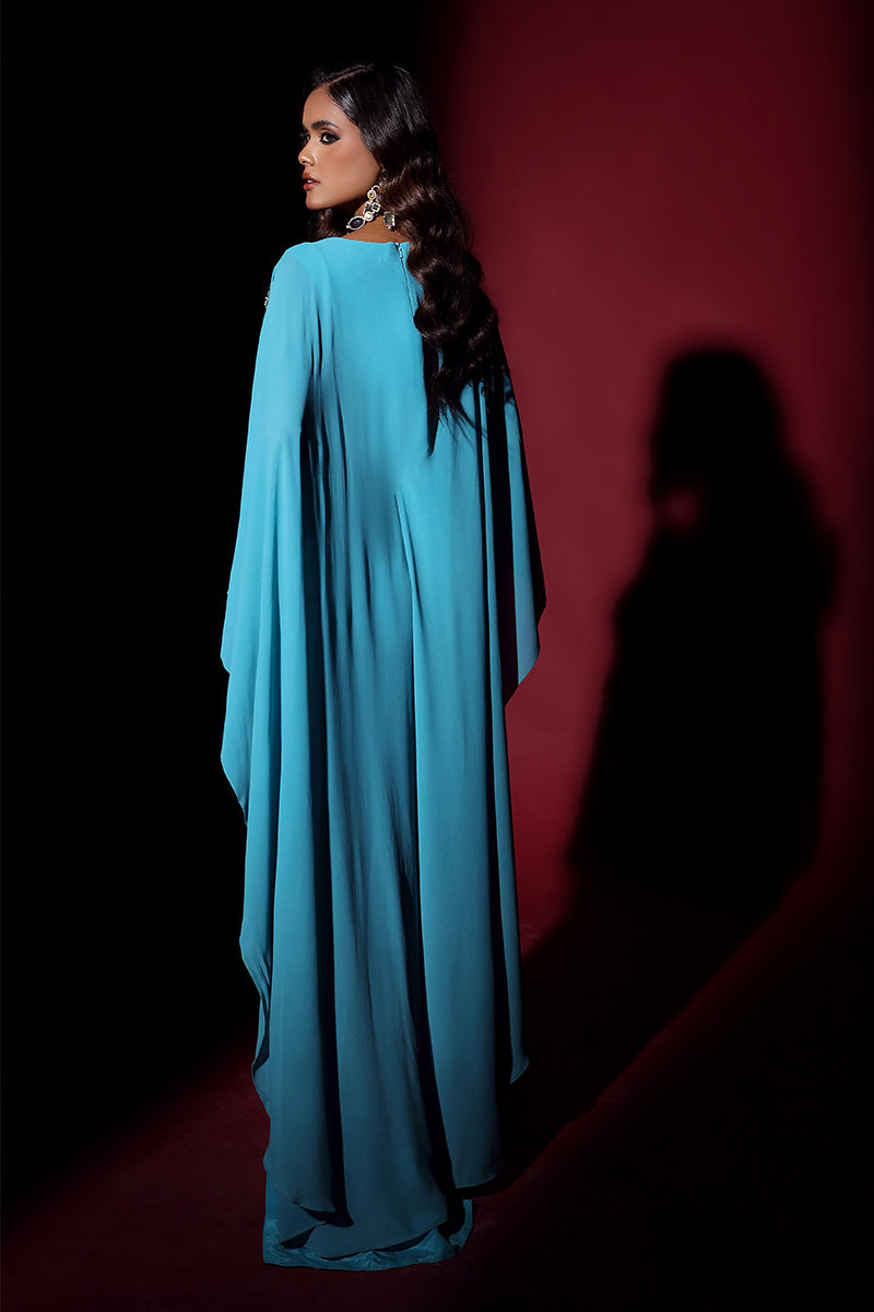 Wardha Saleem | Luxury Pret Fusion Wear | VOGUE JUMPSUIT DRAPE (1PC) by Wardha Saleem - Designer Dress - Type: Ladies Clothes - Available at Libayah - 100% Original