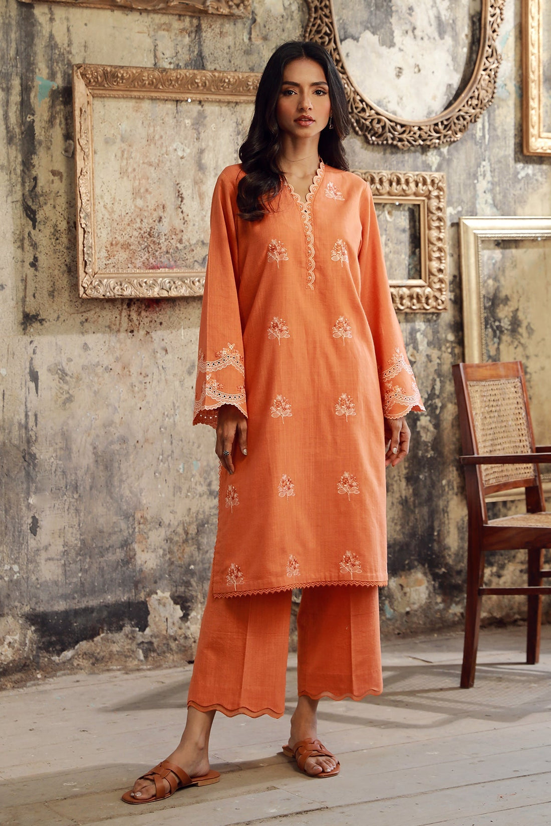 Sahar | Winter Collection | Apricot Ember by Sahar - Designer Dress - Type: Ladies Clothes - Available at Libayah - 100% Original