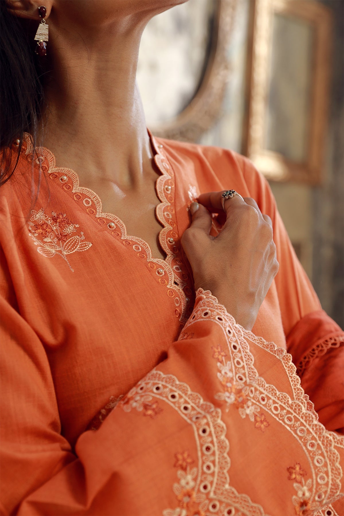Sahar | Winter Collection | Apricot Ember by Sahar - Designer Dress - Type: Ladies Clothes - Available at Libayah - 100% Original