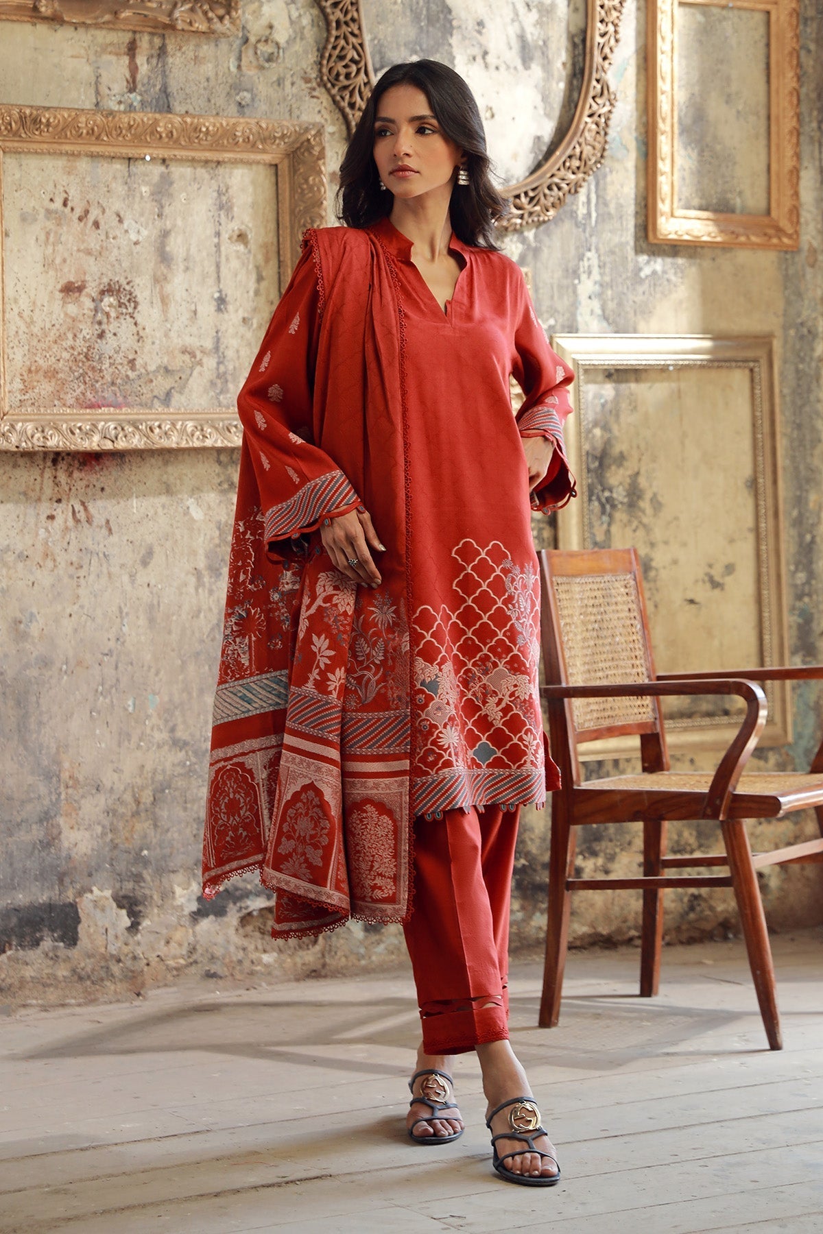 Sahar | Winter Collection | Burnt Nectar by Sahar - Designer Dress - Type: Ladies Clothes - Available at Libayah - 100% Original