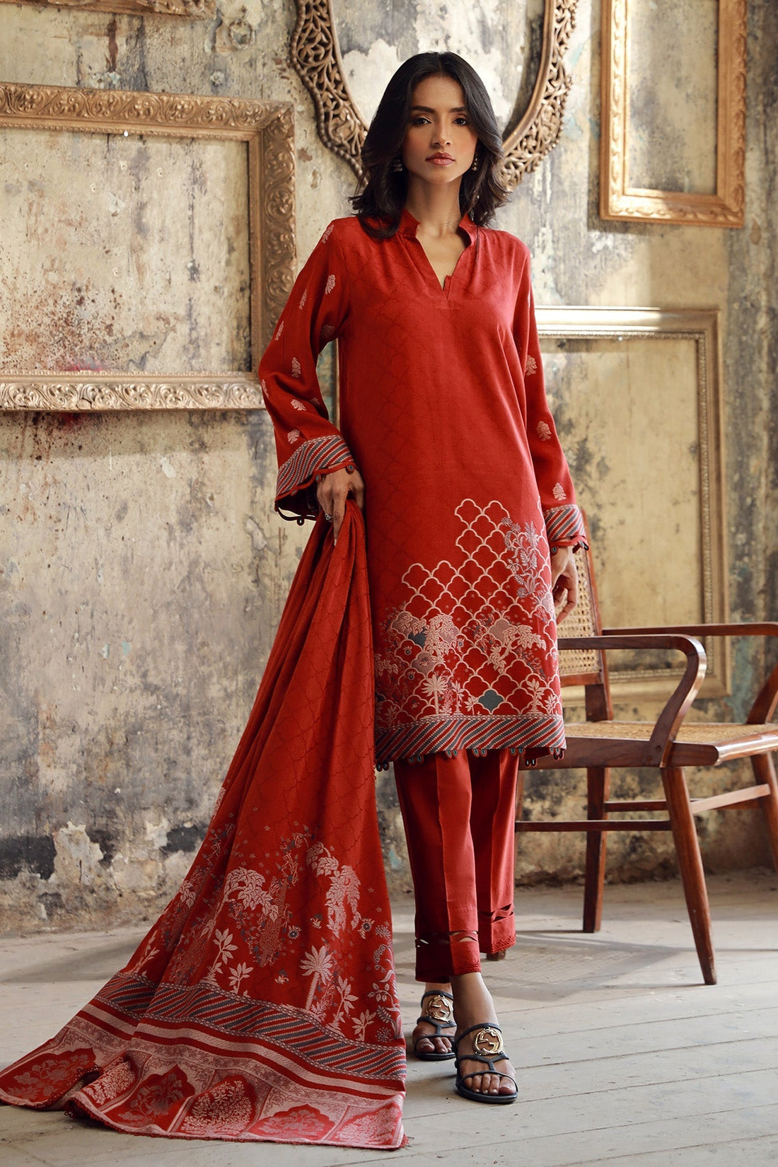 Sahar | Winter Collection | Burnt Nectar by Sahar - Designer Dress - Type: Ladies Clothes - Available at Libayah - 100% Original