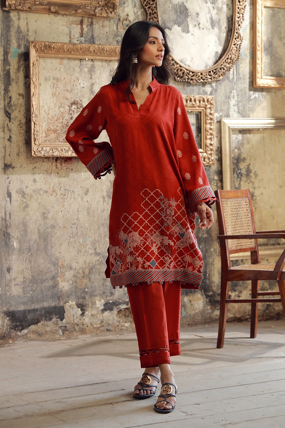 Sahar | Winter Collection | Burnt Nectar by Sahar - Designer Dress - Type: Ladies Clothes - Available at Libayah - 100% Original