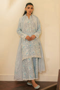 Cross Stitch | Embroidered Lawn Mahiri 24 | BALLARD BLUE by Cross Stitch - Designer Dress - Type: Luxury - Available at Libayah - 100% Original
