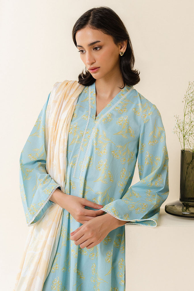 Cross Stitch | Daily Wear | BLUE FOLIAGE by Cross Stitch - Designer Dress - Type: Casuals - Available at Libayah - 100% Original