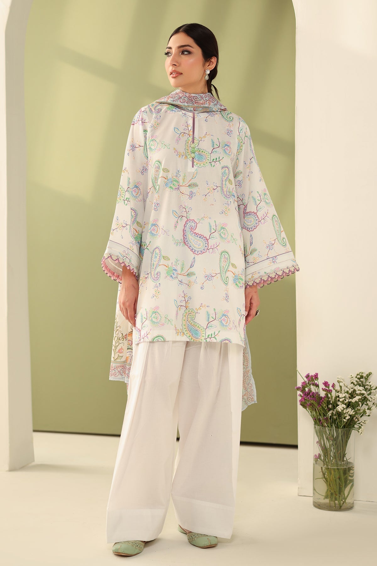 Baroque | Eid Printique | EMBROIDERED PRINTED LAWN UF-4179 by Baroque - Designer Dress - Type: Ladies Clothes - Available at Libayah - 100% Original
