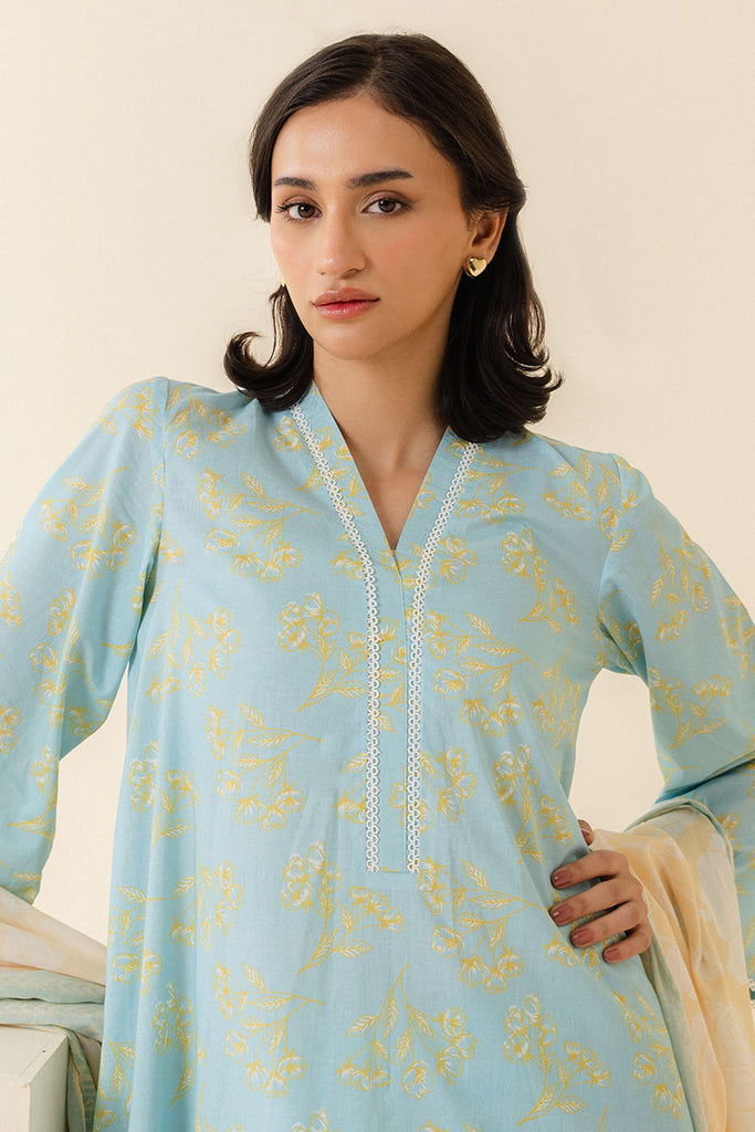 Cross Stitch | Daily Wear | BLUE FOLIAGE by Cross Stitch - Designer Dress - Type: Casuals - Available at Libayah - 100% Original