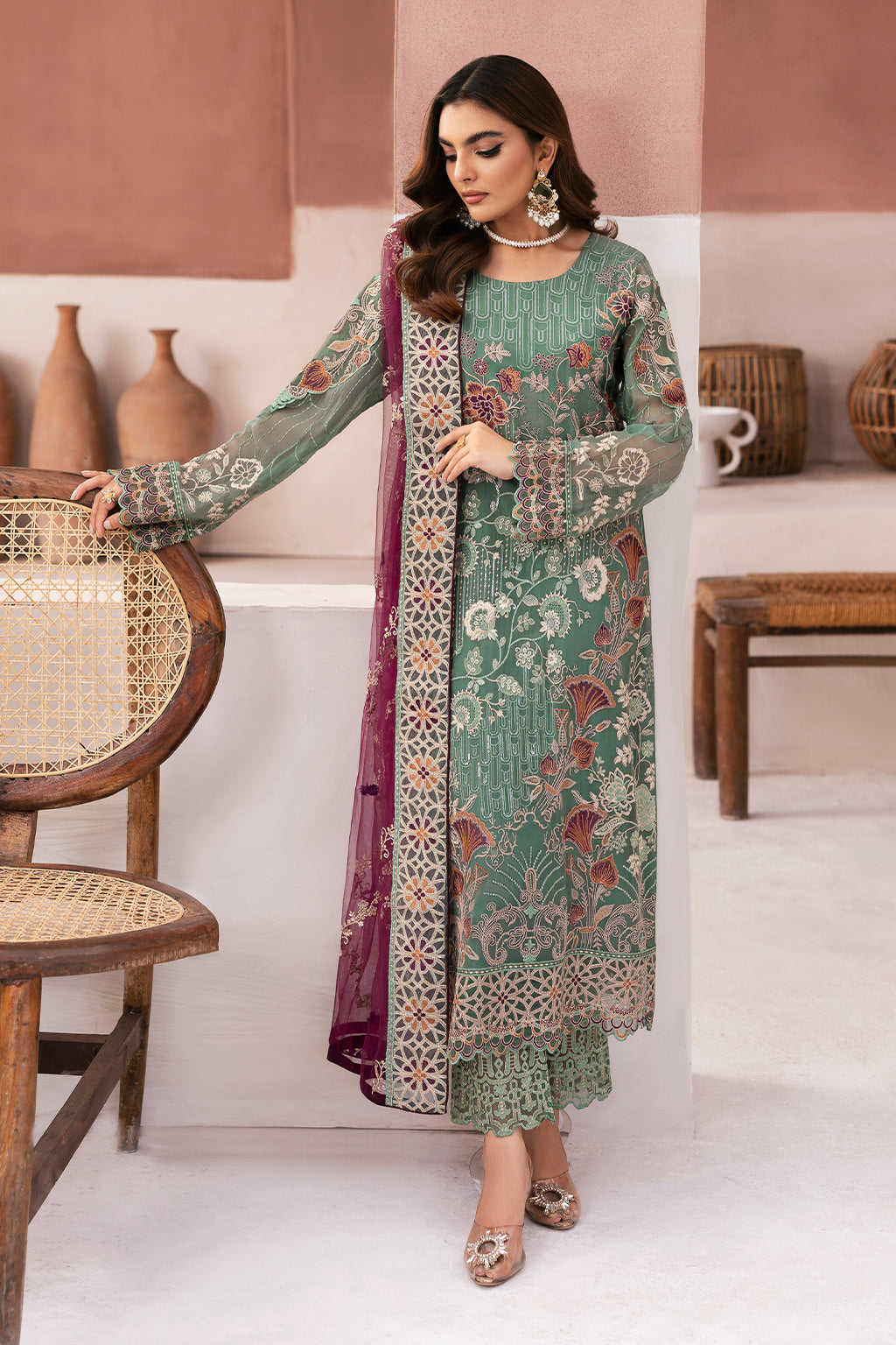Ramsha | Arzoo Chiffon | U-103 by Ramsha - Designer Dress - Type: Ladies Clothes - Available at Libayah - 100% Original
