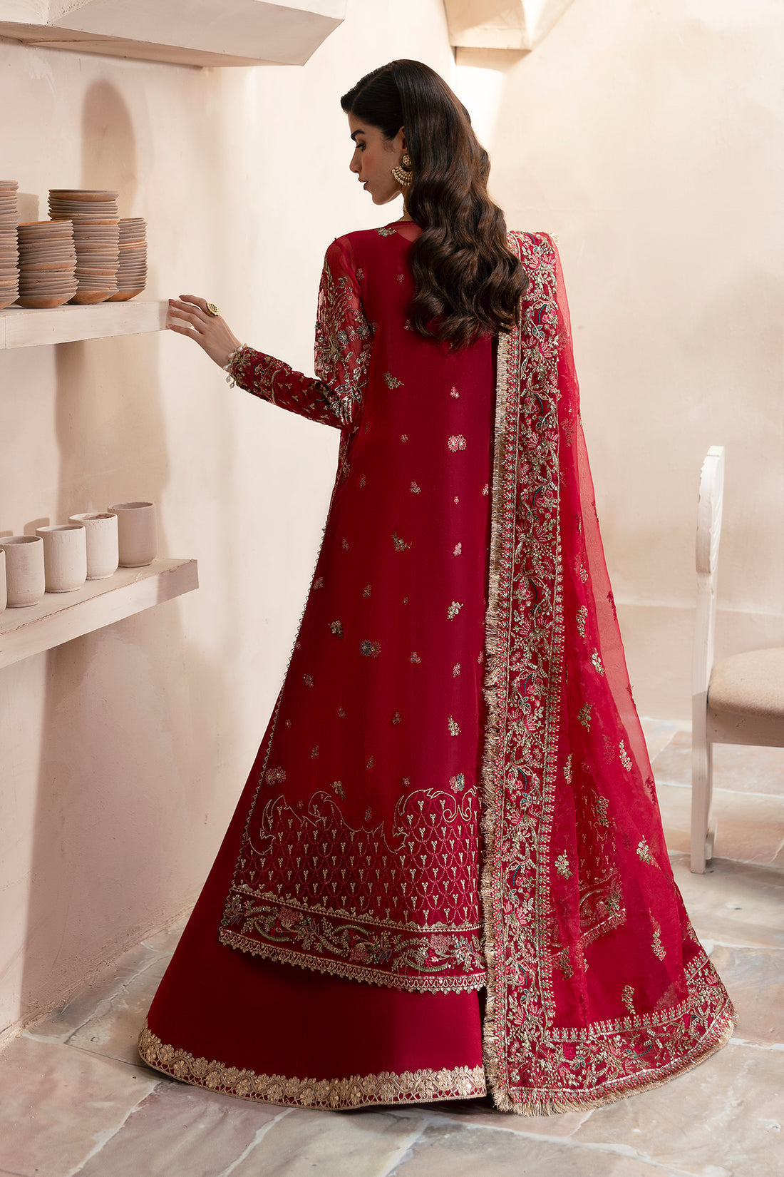 Emaan Adeel | Clay Couture | CARMINE by Emaan Adeel - Designer Dress - Type: Ladies Clothes - Available at Libayah - 100% Original
