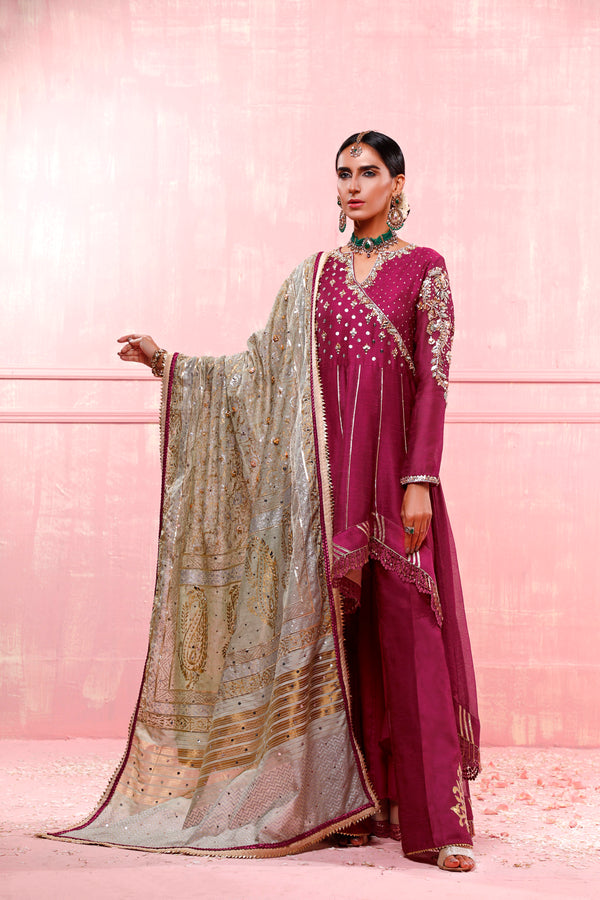 Wahajmkhan | Festive Fiesta Formals | MAGENTA MAGNIFICENCE by Wahaj M.Khan - Designer Dress - Type: Ladies Clothes - Available at Libayah - 100% Original