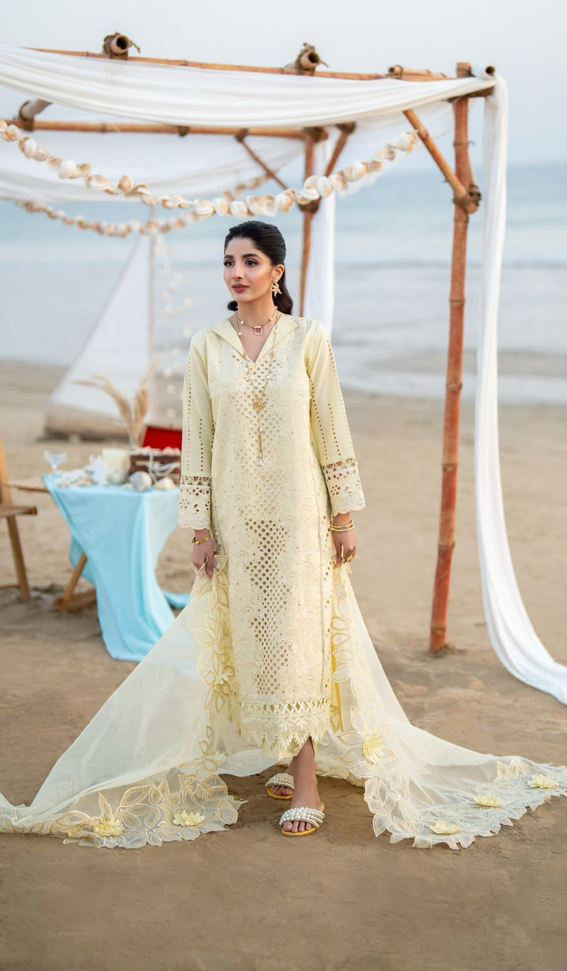 Aabyaan | Saagar Luxury Lawn 25 | SOFINA (AS-07) by Aabyaan - Designer Dress - Type: Ladies Clothes - Available at Libayah - 100% Original