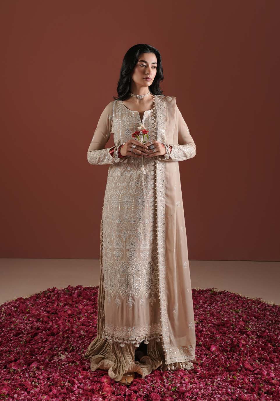 Zarqash | Lakhnawi Festive Chiffon 24 |  ZQ 005B LIBA by Zarqash - Designer Dress - Type: Ladies Clothes - Available at Libayah - 100% Original