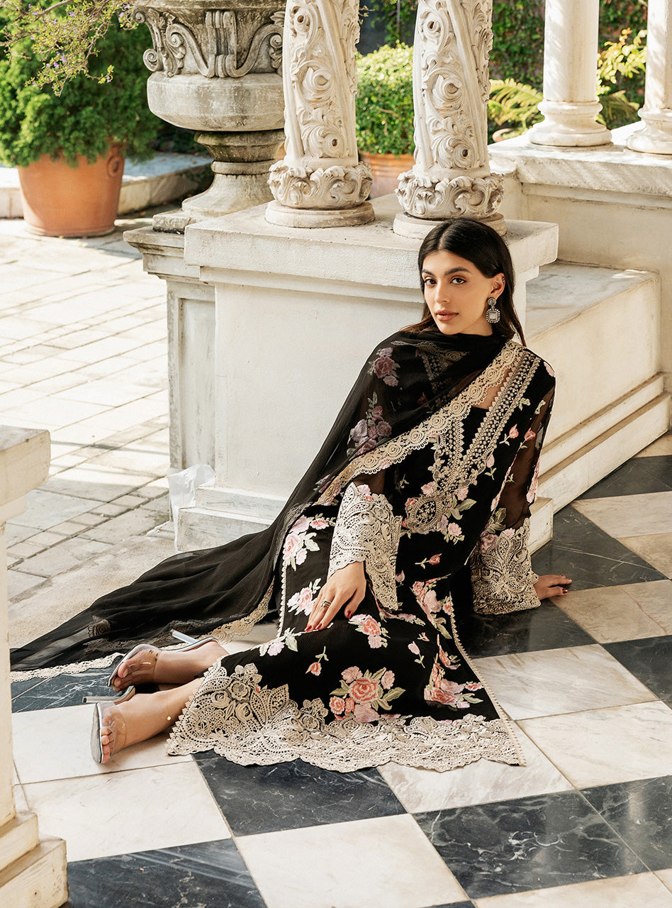 Zainab Chottani | Ramadan Edit 25 | Black Rose Waltz by Zainab Chottani - Designer Dress - Type: Ladies Clothes - Available at Libayah - 100% Original