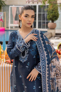 Saad Shaikh | Lawn 25 | Navy Blue - Blue Mirage by Saad Shaikh - Designer Dress - Type: Ladies Clothes - Available at Libayah - 100% Original