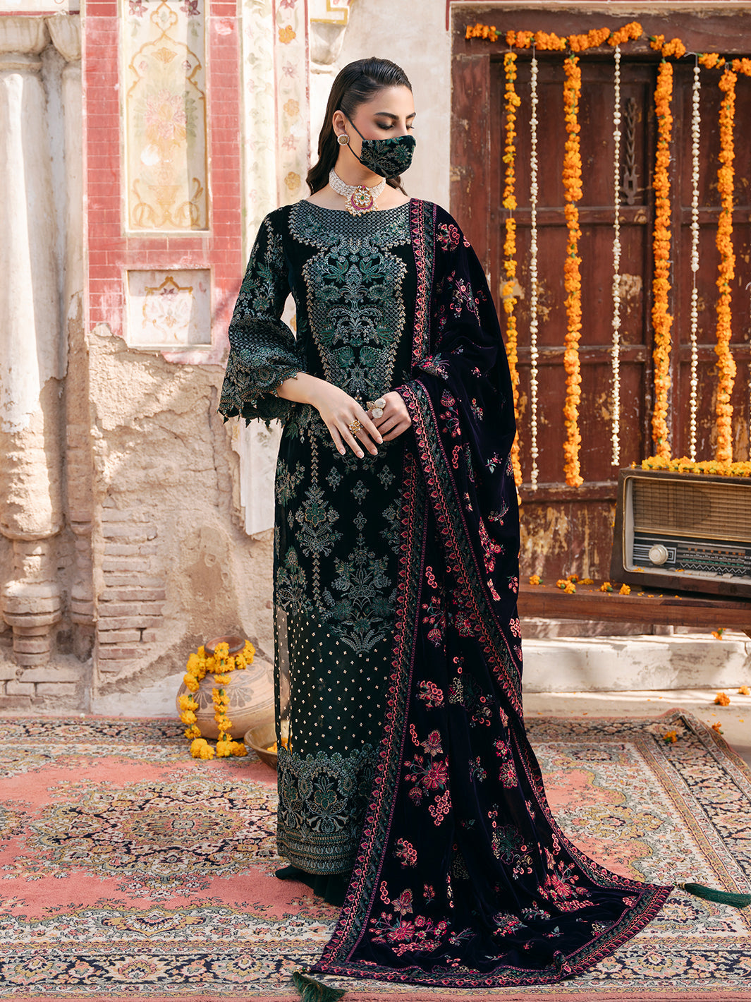 Flossie | Siara Velvet Formals | V-102 - B by Flossie - Designer Dress - Type: Ladies Clothes - Available at Libayah - 100% Original