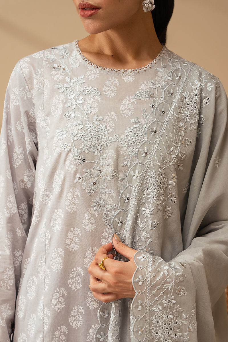 Cross Stitch | Mahiri Embroidered Lawn 24 | PEARL BLUE by Cross Stitch - Designer Dress - Type: Ladies Clothes - Available at Libayah - 100% Original