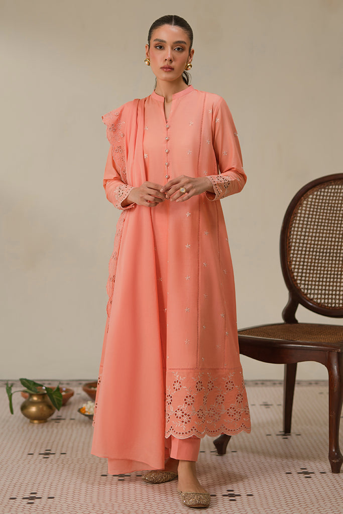 Cross Stitch | Chikankari Lawn 24 | CORAL HAZE by Cross Stitch - Designer Dress - Type: Ladies Clothes - Available at Libayah - 100% Original