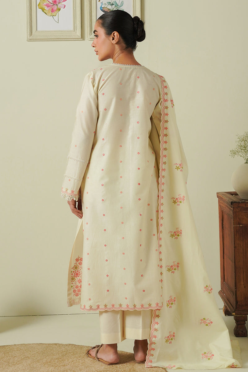 Cross Stitch | Mahiri Embroidered Lawn 24 | IVORY BLOSSOM by Cross Stitch - Designer Dress - Type: Ladies Clothes - Available at Libayah - 100% Original