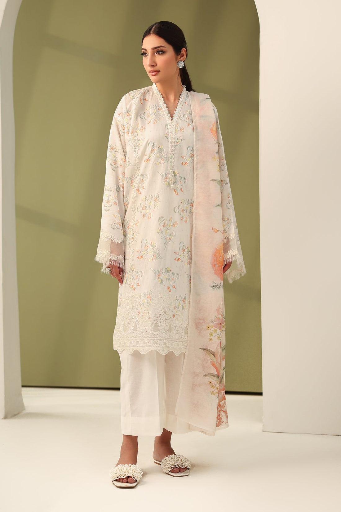 Baroque | Eid Printique | EMBROIDERED PRINTED LAWN UF-4181 by Baroque - Designer Dress - Type: Ladies Clothes - Available at Libayah - 100% Original