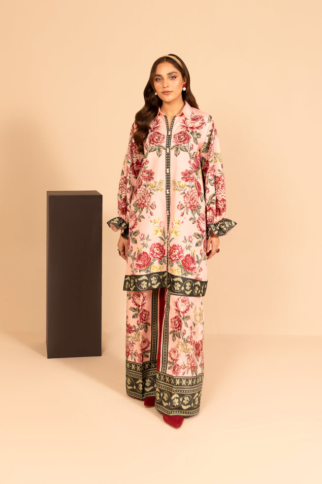 Fozia Khalid | Print Edit | Coral by Fozia Khalid - Designer Dress - Type: Casuals - Available at Libayah - 100% Original