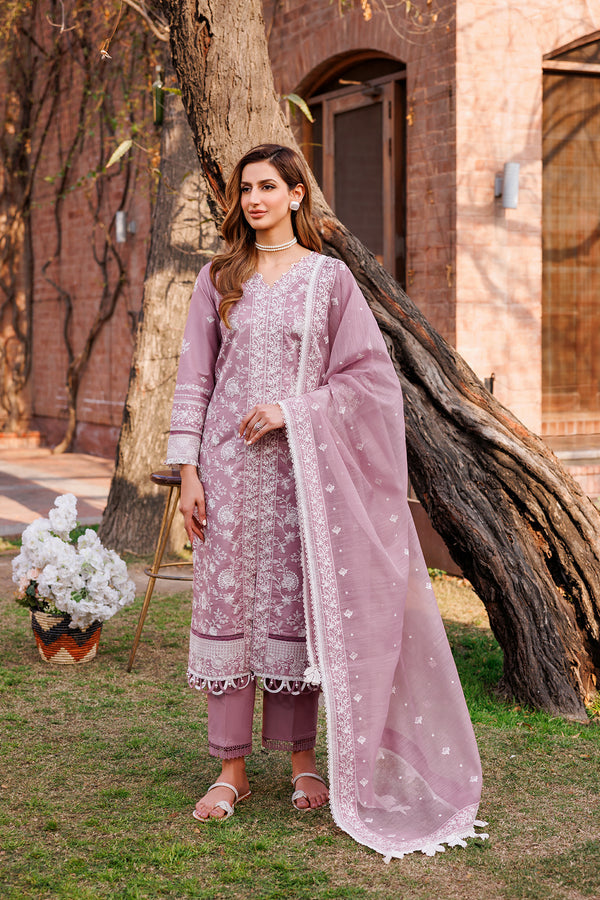 Farasha | Dastoor Embroidered Lawn SS24 | DAINTY LILAC by Farasha - Designer Dress - Type: Ladies Clothes - Available at Libayah - 100% Original