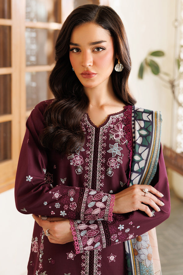 Farasha | Summer Weaves Embroidered Lawn | Burgandy Rush by Farasha - Designer Dress - Type: Ladies Clothes - Available at Libayah - 100% Original