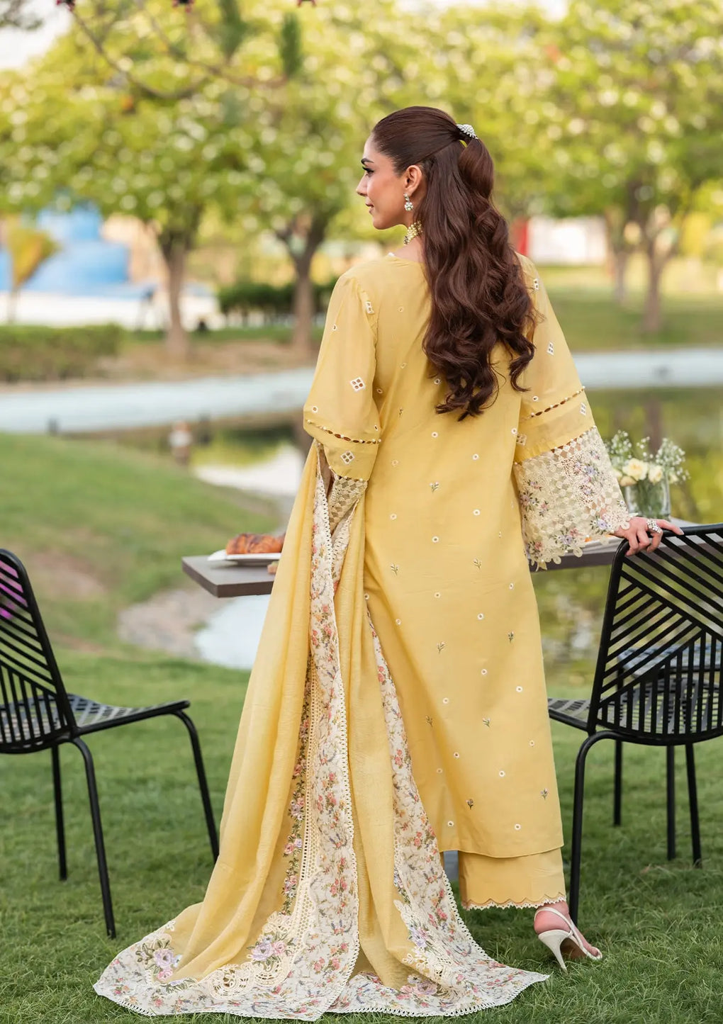 Elaf Premium | Luxury Lawn 25 | ELH-4A DANDELION by Elaf Premium - Designer Dress - Type: Ladies Clothes - Available at Libayah - 100% Original