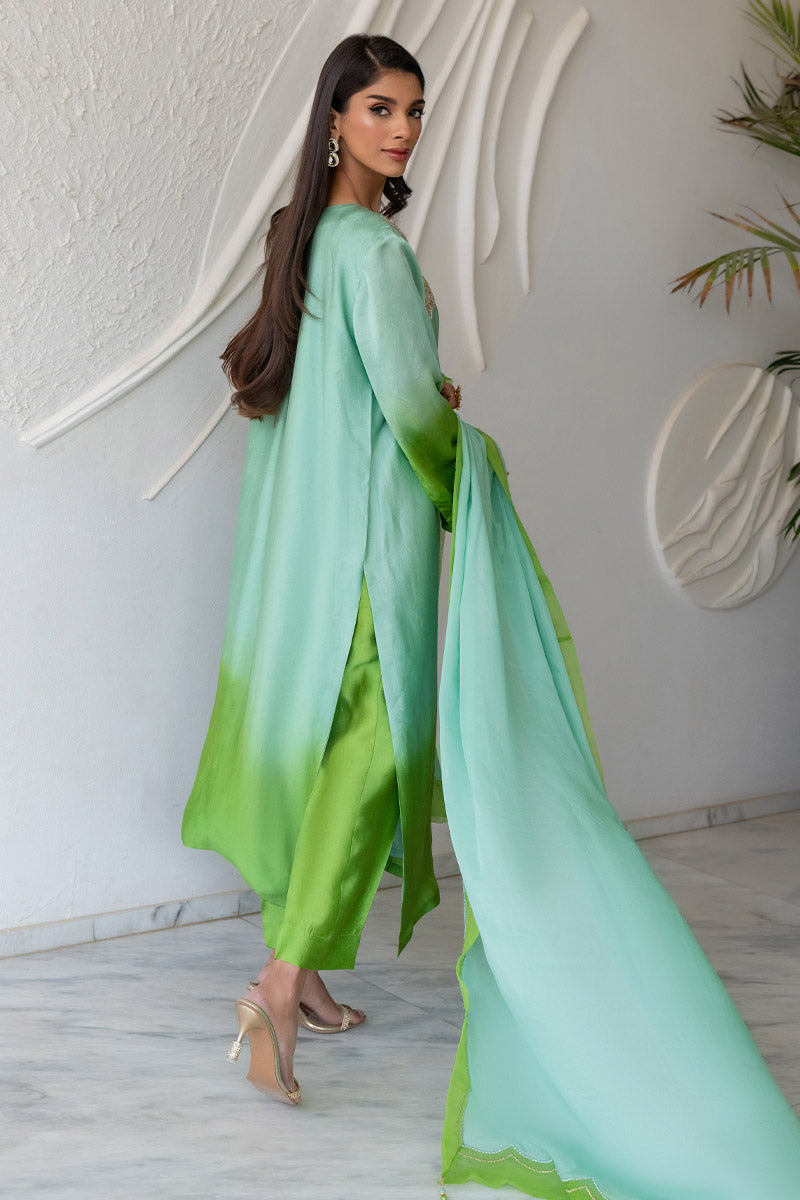 Chic Ophicial | Celenia Pret | Ombre Green by Chic Ophicial - Designer Dress - Type: Ladies Clothes - Available at Libayah - 100% Original