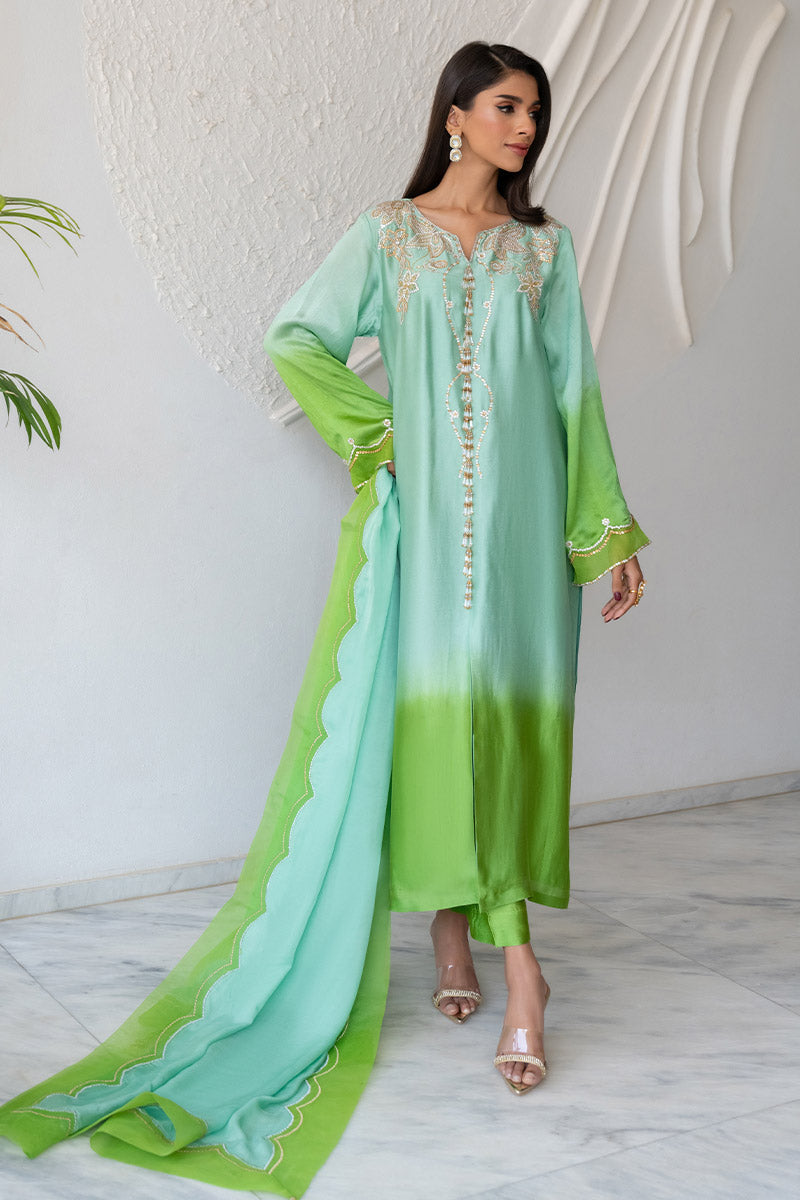 Chic Ophicial | Celenia Pret | Ombre Green by Chic Ophicial - Designer Dress - Type: Ladies Clothes - Available at Libayah - 100% Original