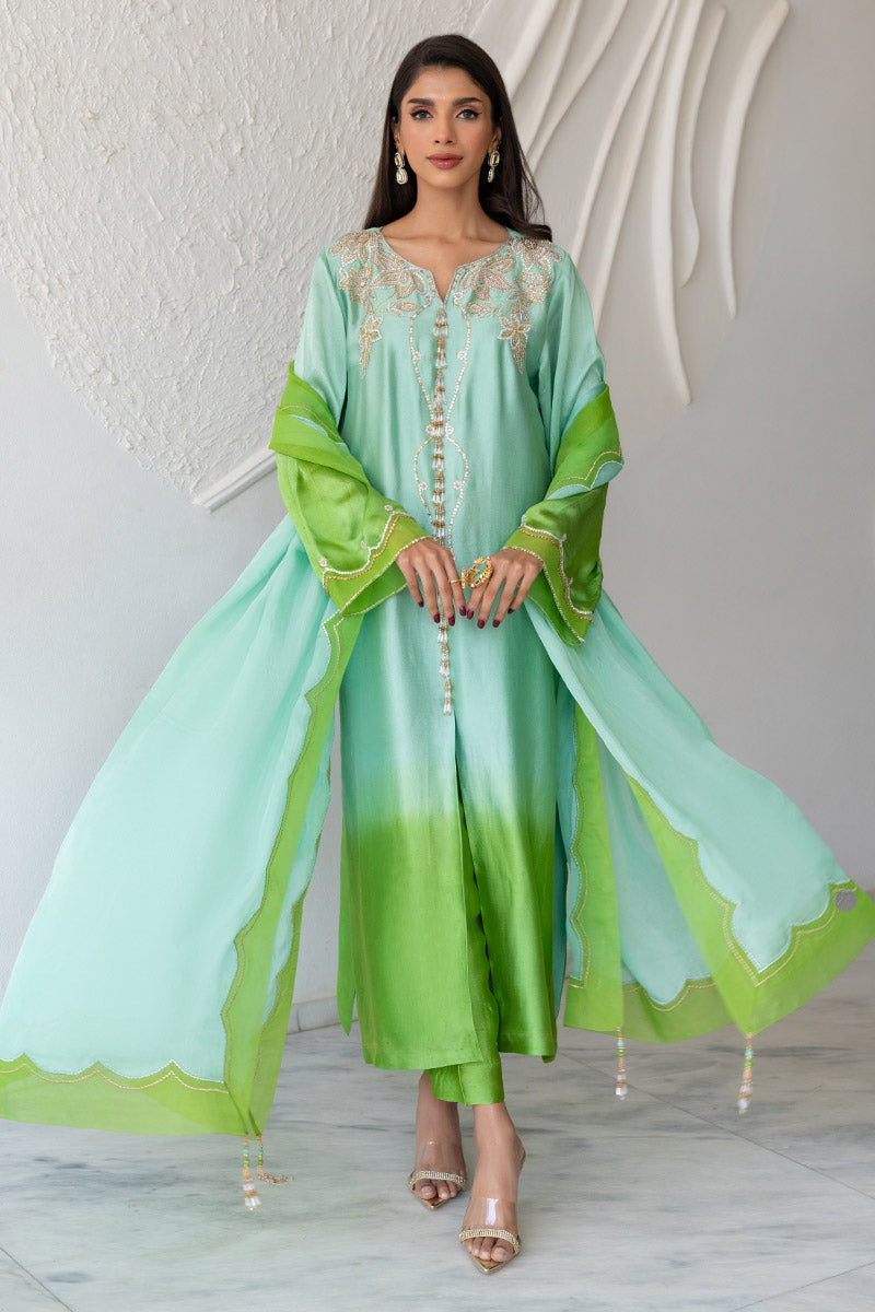 Chic Ophicial | Celenia Pret | Ombre Green by Chic Ophicial - Designer Dress - Type: Ladies Clothes - Available at Libayah - 100% Original