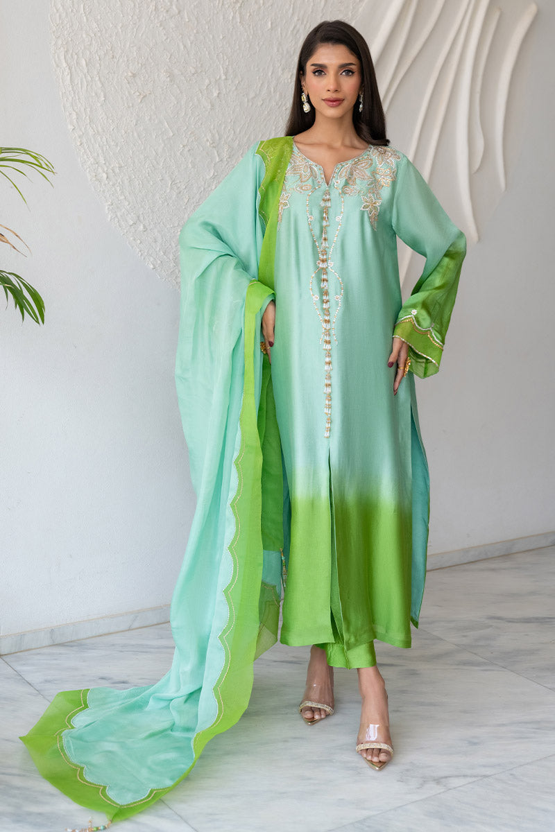 Chic Ophicial | Celenia Pret | Ombre Green by Chic Ophicial - Designer Dress - Type: Ladies Clothes - Available at Libayah - 100% Original