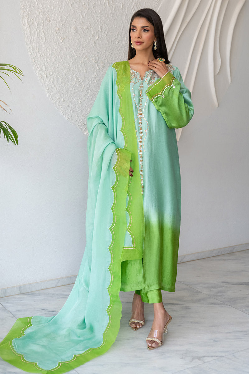 Chic Ophicial | Celenia Pret | Ombre Green by Chic Ophicial - Designer Dress - Type: Ladies Clothes - Available at Libayah - 100% Original