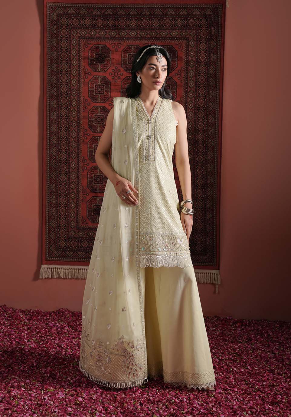 Zarqash | Lakhnawi Festive Chiffon 24 | ZQL 004B HENA by Zarqash - Designer Dress - Type: Ladies Clothes - Available at Libayah - 100% Original