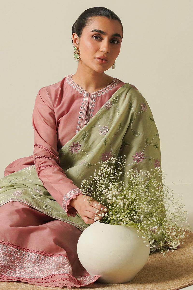 Cross Stitch | Mahiri Embroidered Lawn 24 | SOFT SAGE by Cross Stitch - Designer Dress - Type: Ladies Clothes - Available at Libayah - 100% Original