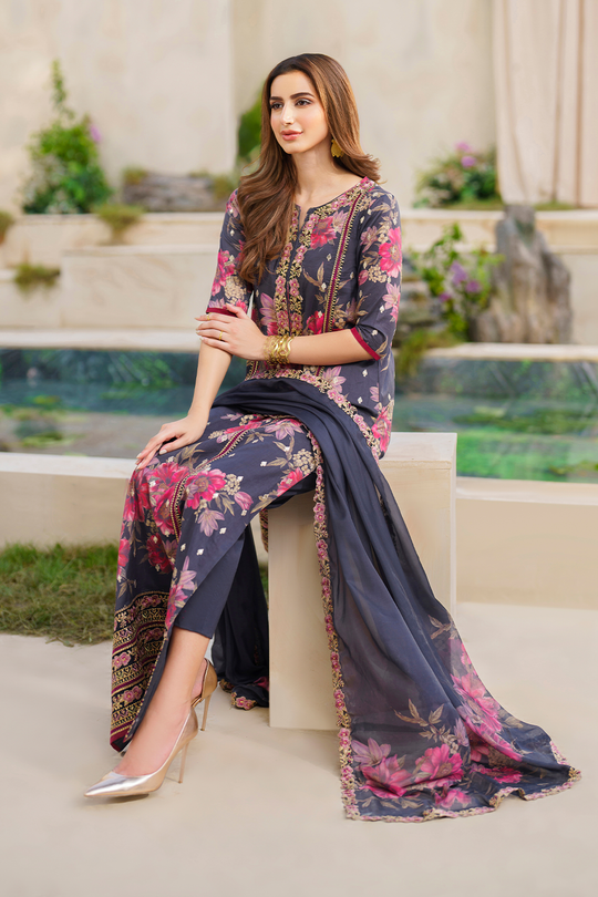 Iznik | Exclusive Lawn | SFL-12 EMBROIDERED LAWN by Iznik - Designer Dress - Type: Ladies Clothes - Available at Libayah - 100% Original