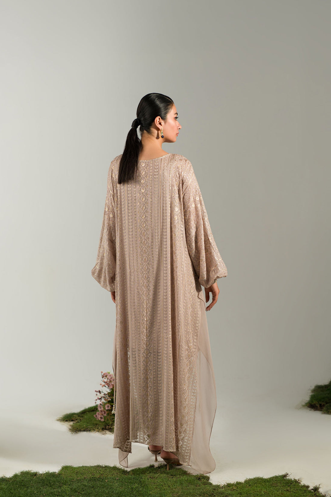 Ammara Khan | Lily Luxury Formals 24 | NUDE ROSE KAFTAN (D-06) by Ammara Khan - Designer Dress - Type: Ladies Clothes - Available at Libayah - 100% Original